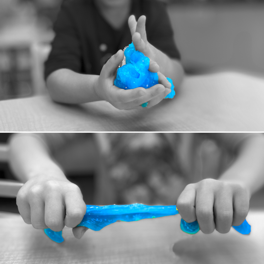 PreK Students playing with slime